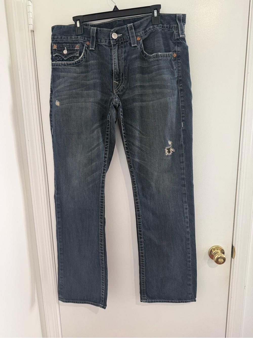 True Religion World Tour Ricky Men’s Straight Jeans Blue 100% Cotton Made in USA